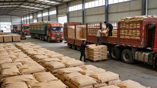 雷竞技即时竞猜PAM产品在工厂装车运输