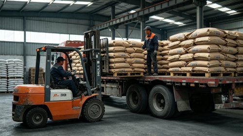 raybey雷竞技最新官网地址PAM白色粉末工厂厂区装车分子量1200至1800万用于铁矿铜矿尾矿沉淀絮凝