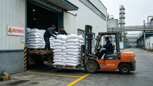 制香用raybey雷竞技最新官网地址吨袋装车冷水可糊化添加量0.2%至0.5%用于线香盘香粘结成型厂区实拍